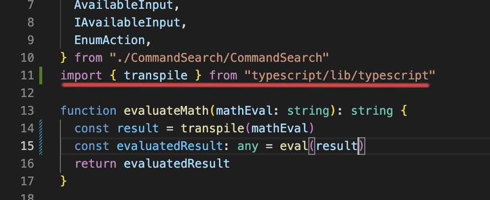 Imported typescript